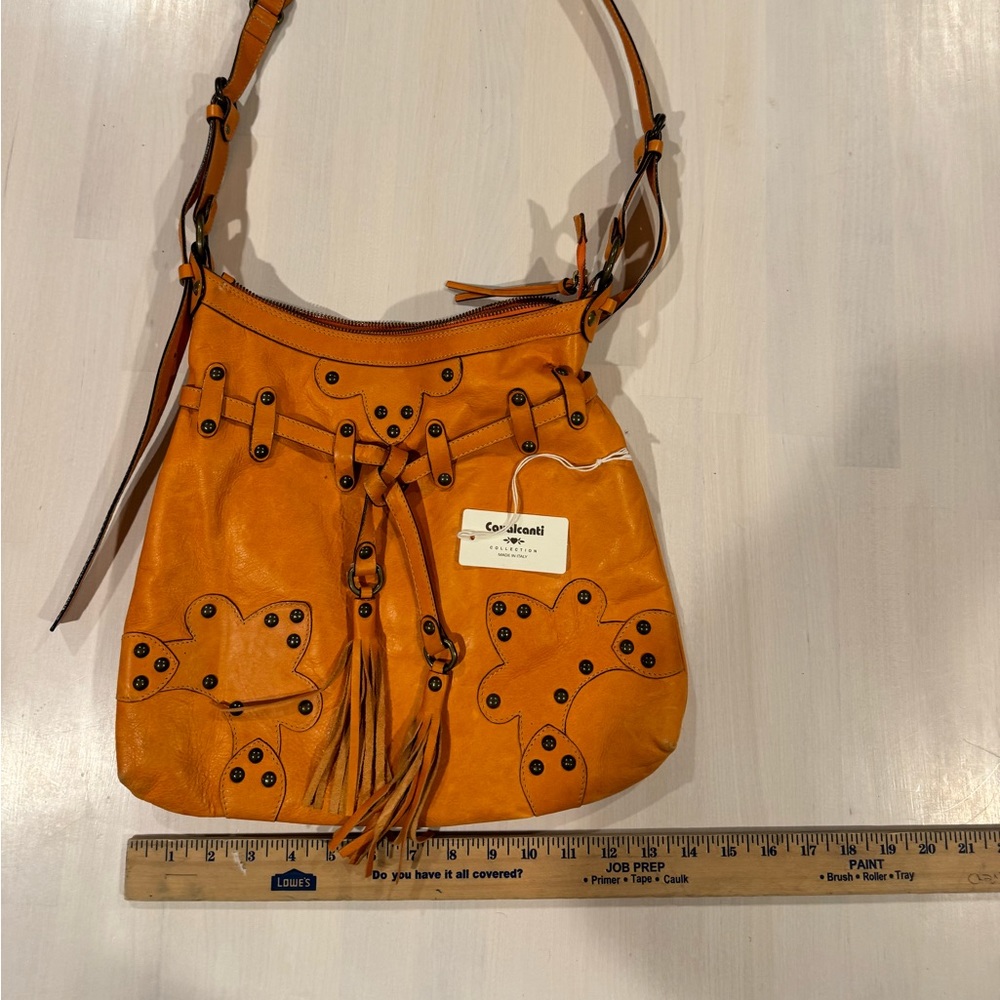 Cavalcanti Orange Italian Leather Purse